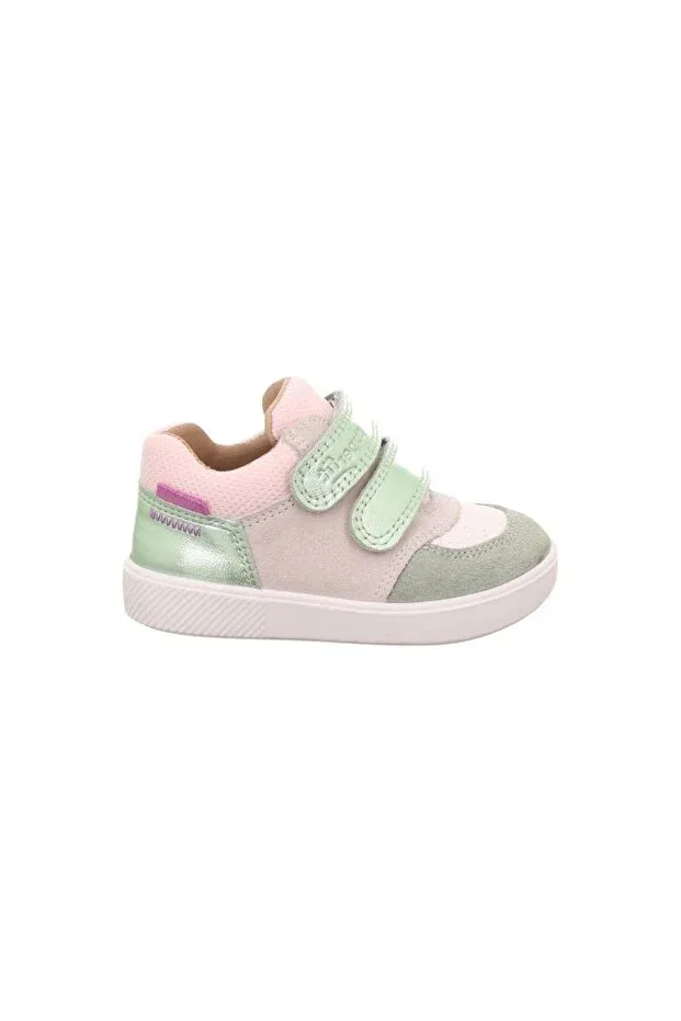 Детские кроссовки для девочек на липучке Superfit, Pink Gray Suede Leather
