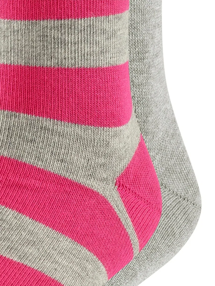 Носки FALKE 'Happy Stripe' в серо-темно-розовом цвете — фото 4