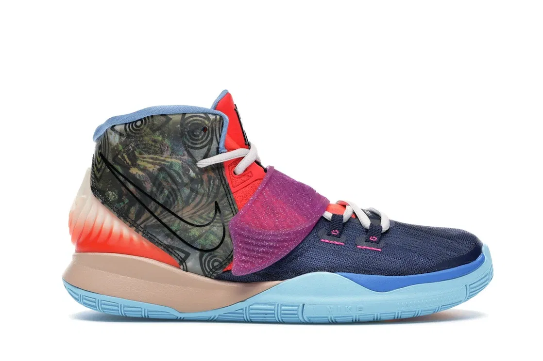 Детские кроссовки для активного спорта Nike Kyrie 6 Preheat Collection Heal the World Nike, Midnight Navy/Bright Crimson-University Blue-Black