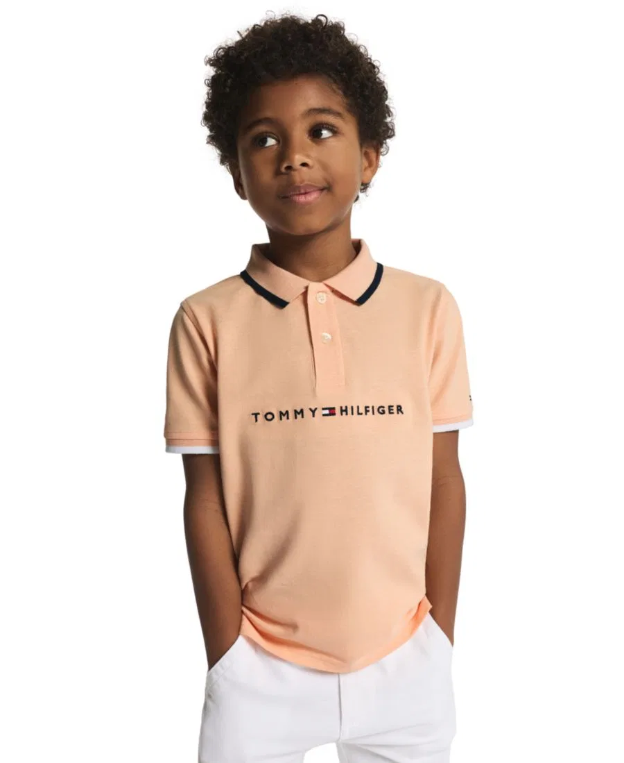 Детское поло с коротким рукавом Tommy Hilfiger, Peach Parfait