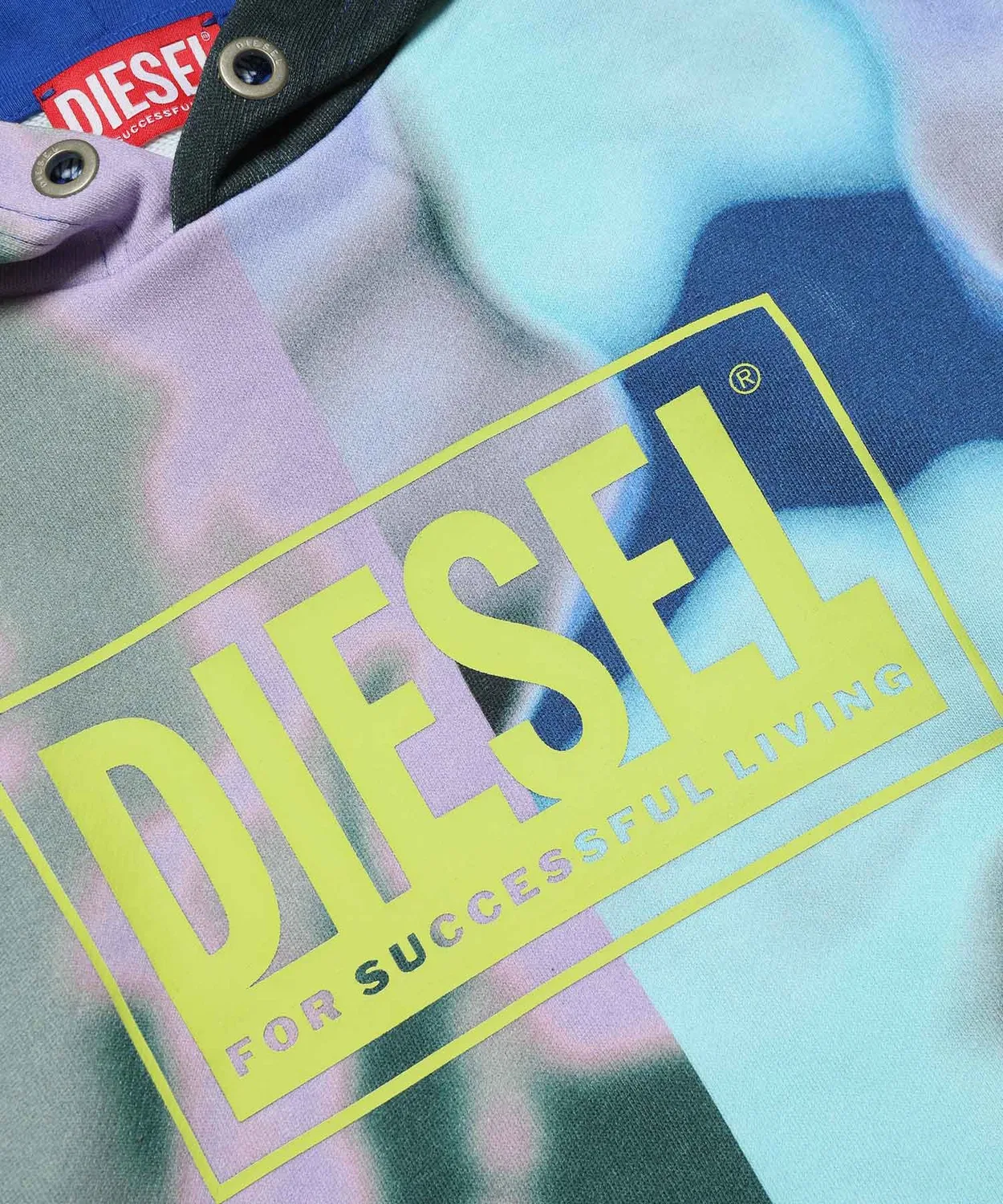 Детское худи с камуфляжным принтом DIESEL KIDS, Burgundy — фото 3