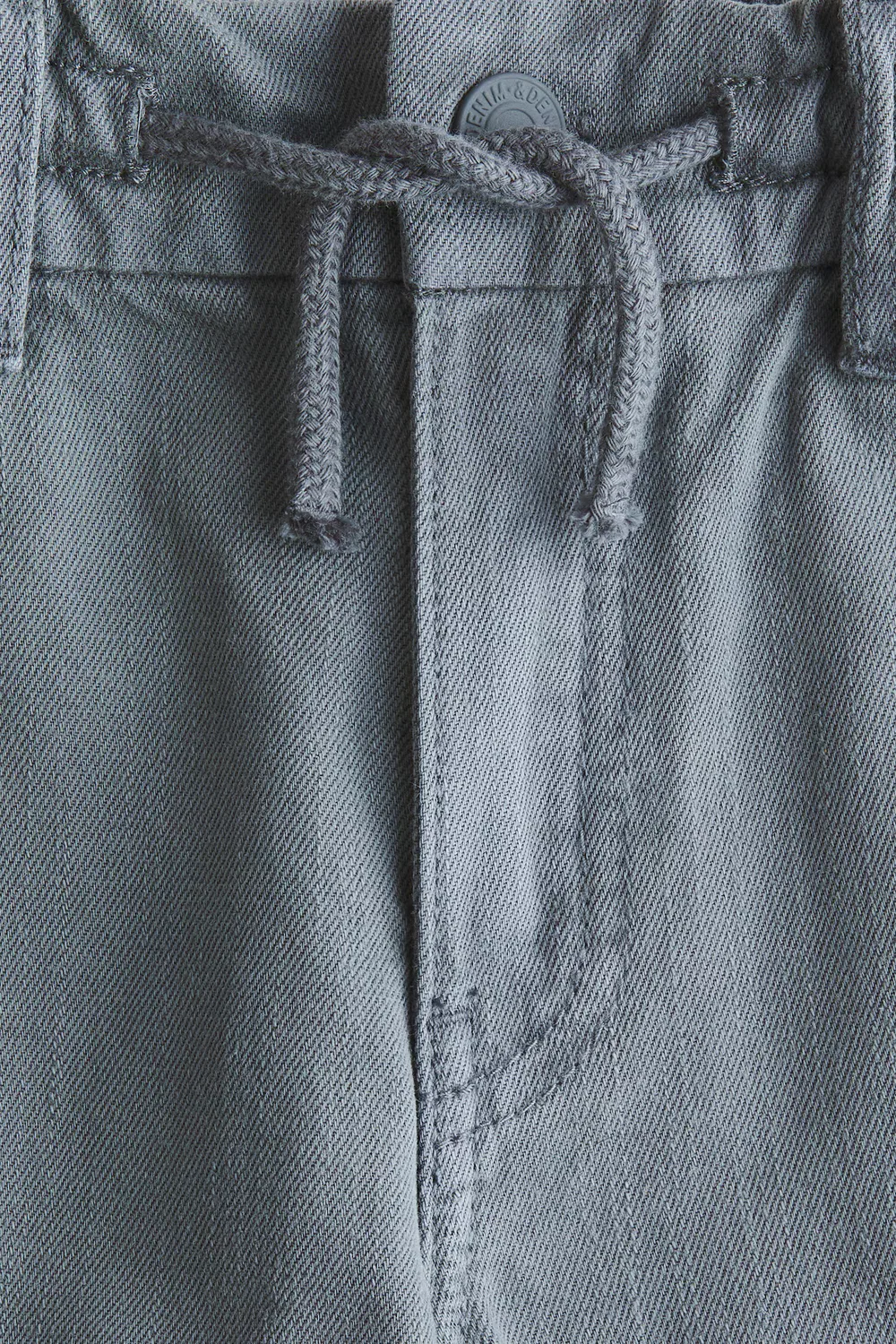 Брюки из выстиранной хлопчатобумажной саржи H&M, Grau — фото 2