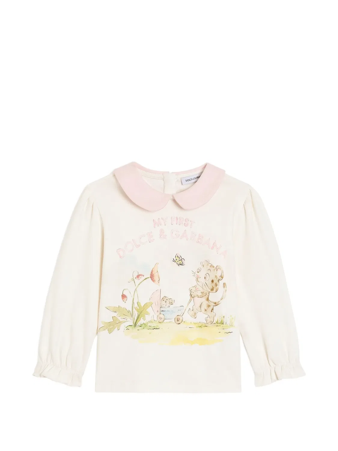 Футболка с вышивкой Dolce & Gabbana Kids, нейтральные цвета