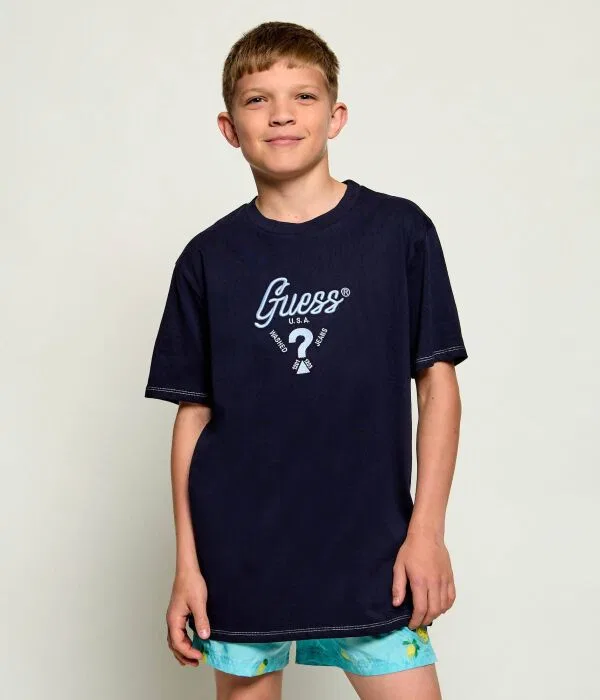 Детская футболка оверсайз Guess, Blu Marino