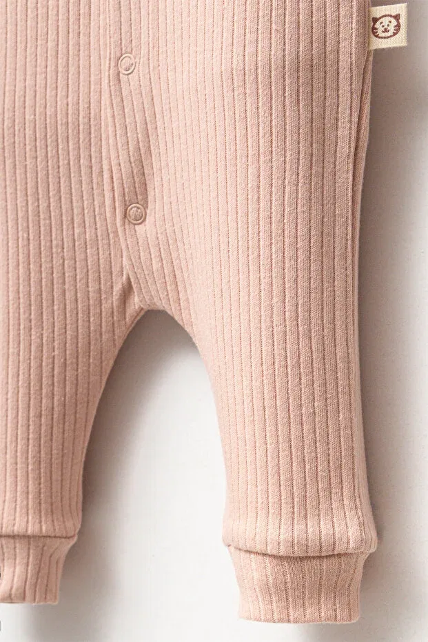 Детское боди-комбинезон с длинным рукавом в полоску Mahfel, Rose Dry — фото 4