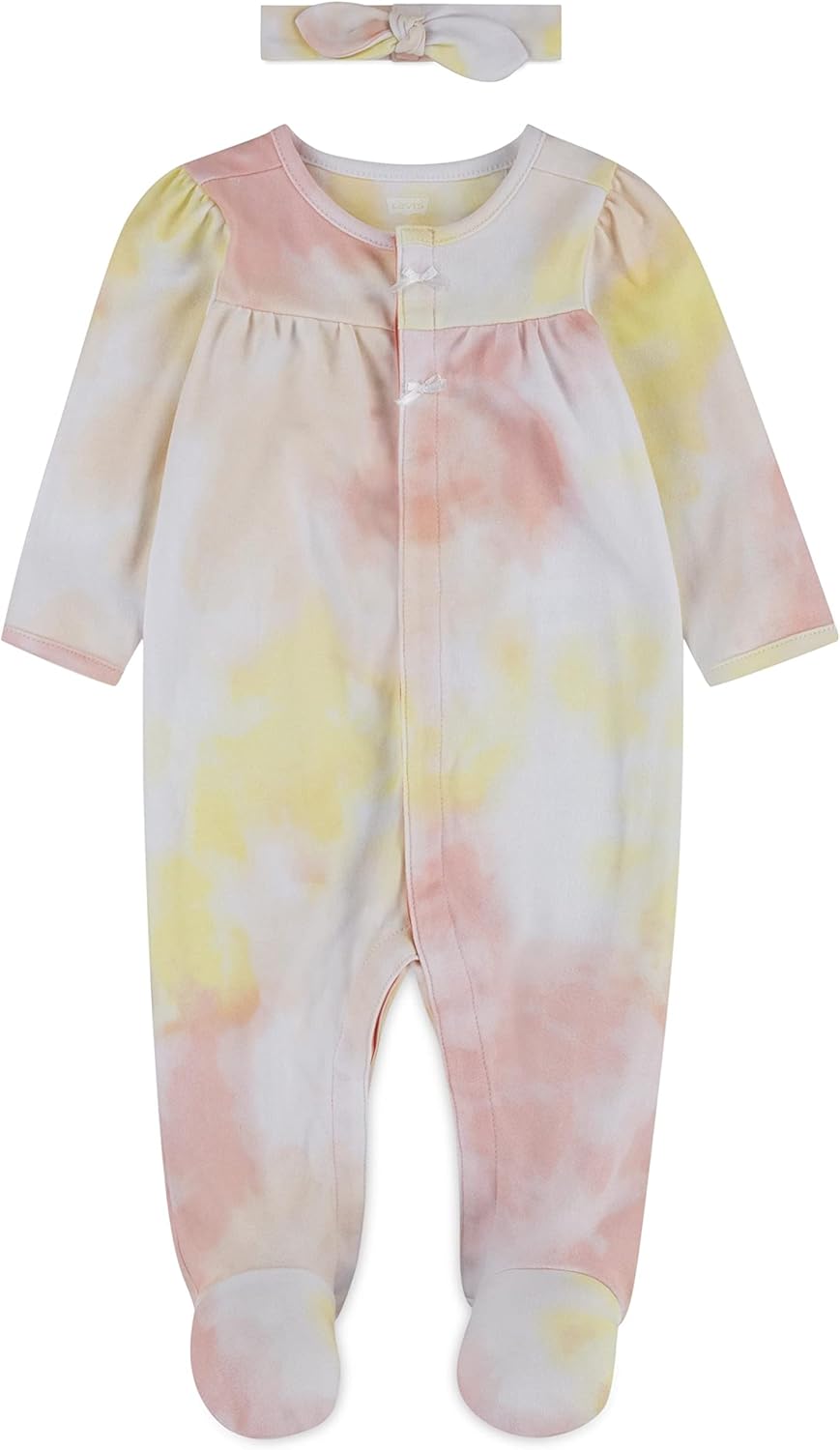 

Комбинезон Levi's унисекс для малышей с длинными рукавами и стопами, Peaches N Cream