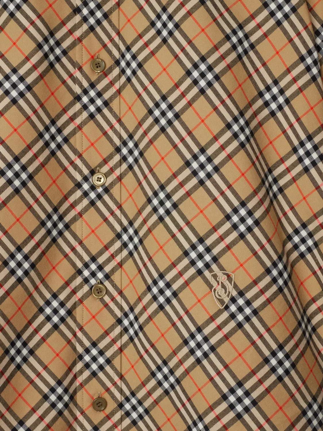 Рубашка с рисунком в клетку из коттона Burberry, песочно-бежевый/многоцветный — фото 2