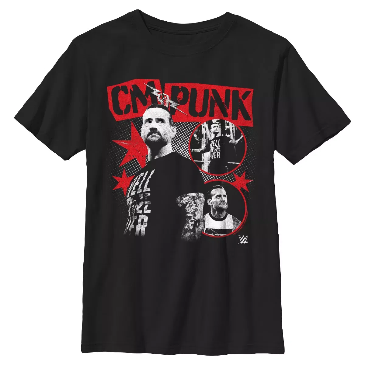 Детская футболка с принтом CM Punk WWE Black