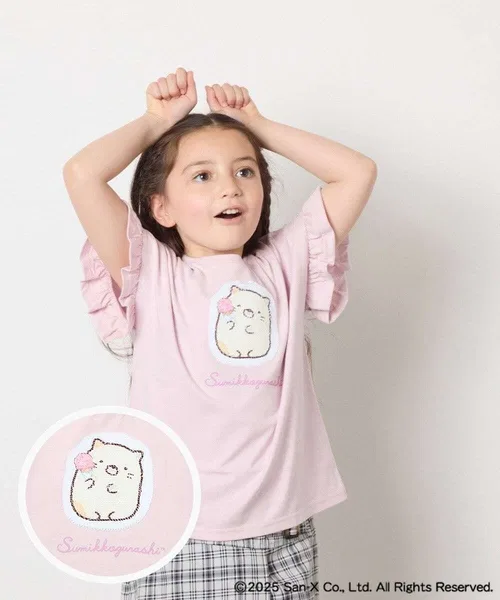 Детская футболка с принтом и пайетками Spangle T-shirt Sumikko Gurashi a.v.v, White — фото 4
