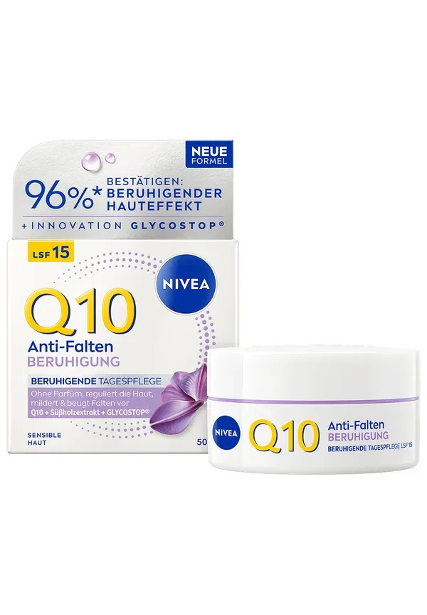 Крем для лица Q10 Anti-wrinkle Power Sensitive Day Care SPF 15 Nivea, 50 мл, прозрачный