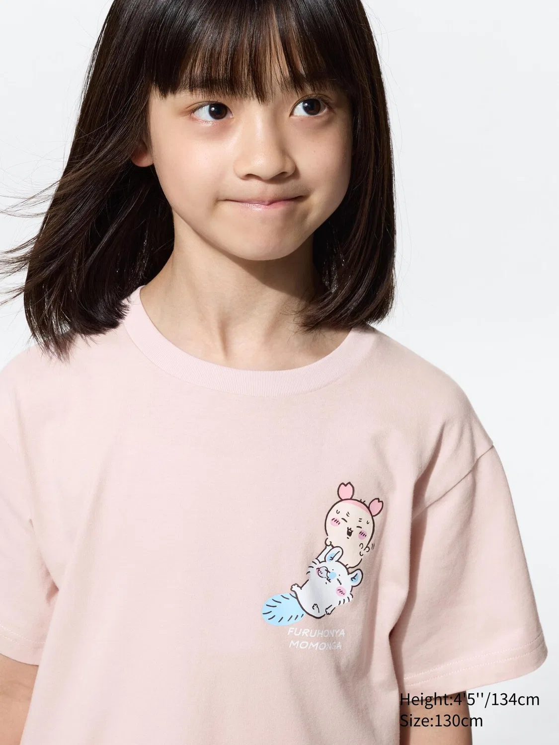 Футболка Uniqlo Girls Chiikawa, розовая
