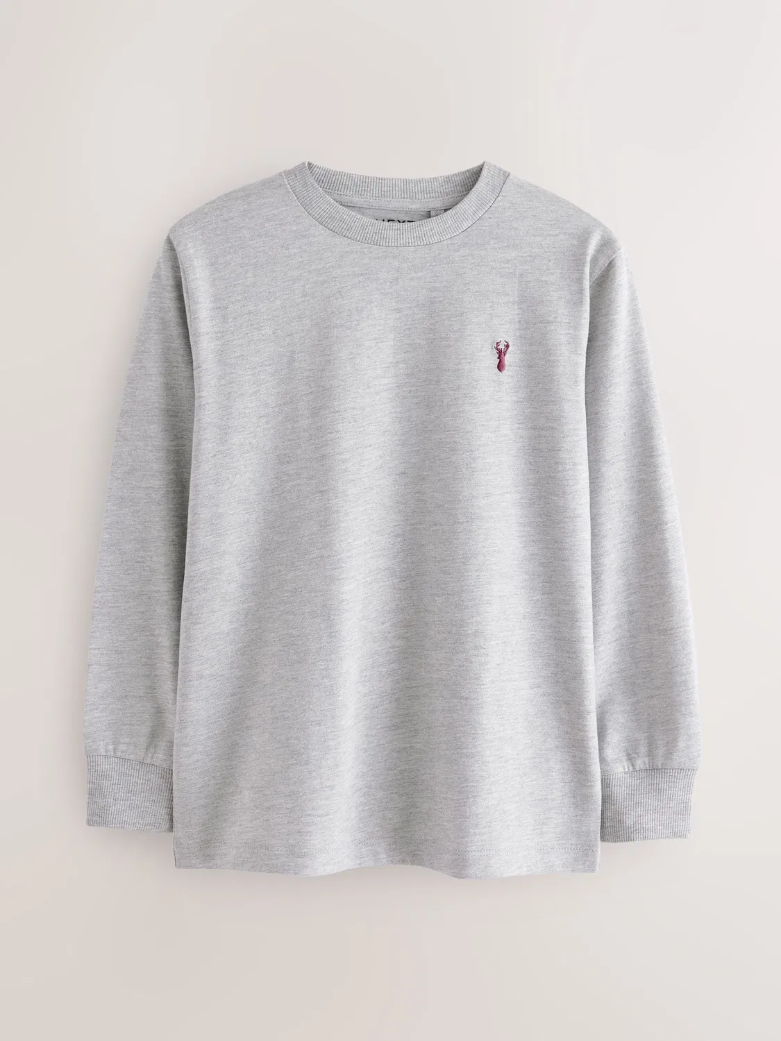Футболка с длинным рукавом Stag Logo, 4 штуки Next, Berry Red/Grey/White/Blue — фото 4