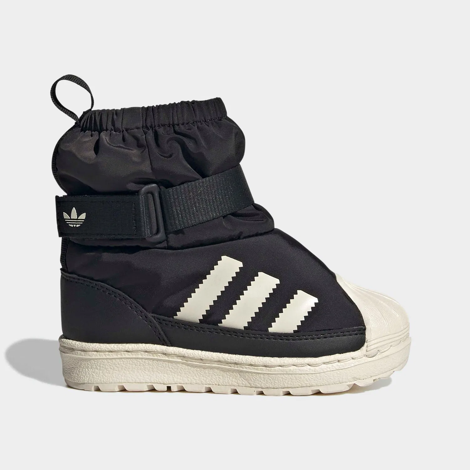 Детские зимние ботинки с мыском Superstar Adidas Originals, Core Black / Wonder White / Carbon — фото 2