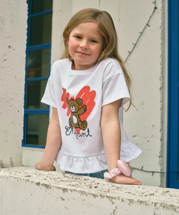 Футболка с принтом Enfant, белый, Marithé Kids