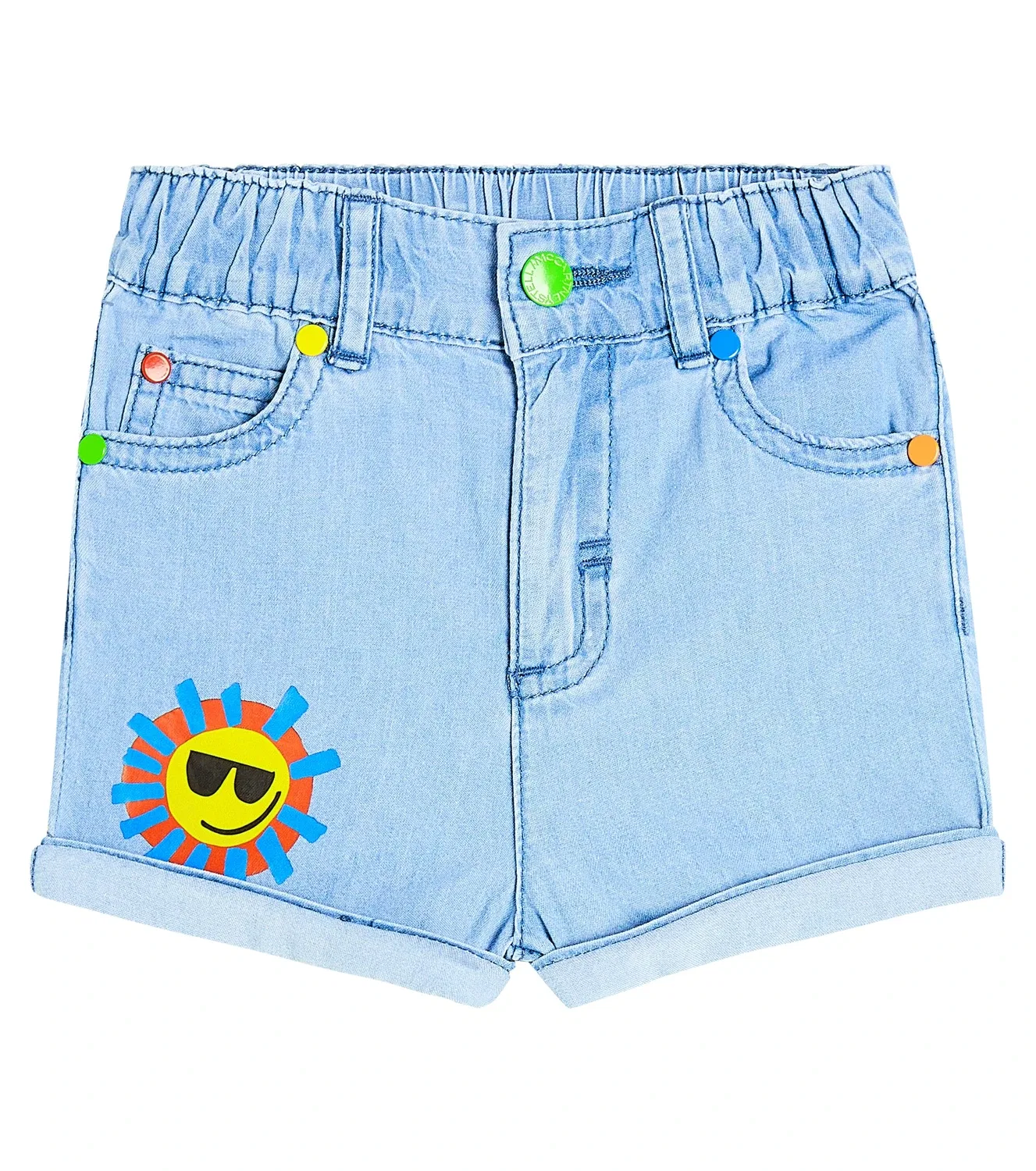 Джинсовые шорты с пятью карманами Stella Mccartney Kids, синий