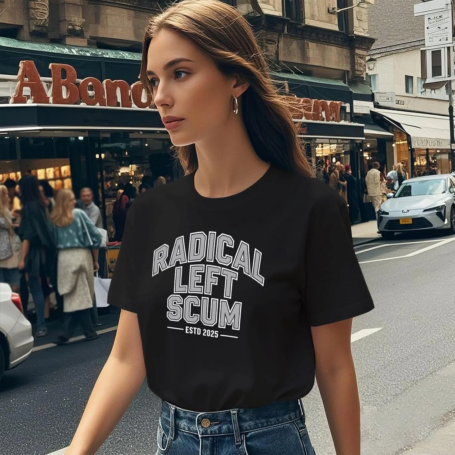 Мужская футболка с принтом Radicals Left Scum Shirt-003, Allblack — фото 3