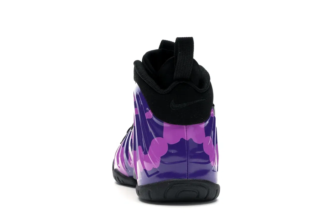 Детские кроссовки Lifestyle с камуфляжным принтом Nike Air Little Posite Pro, Black/Court Purple-Hyper Violet — фото 4