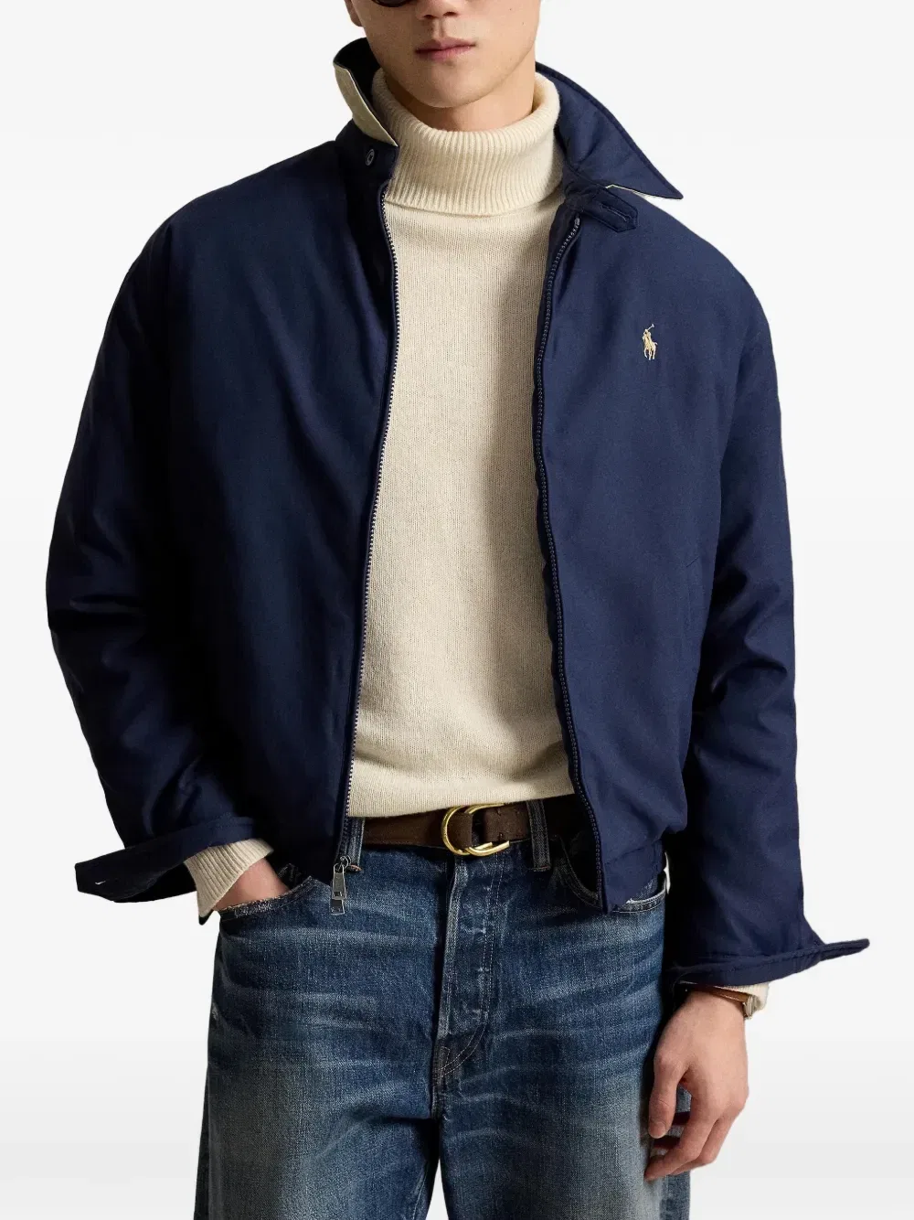 Куртка-рубашка с вышитым логотипом Polo Ralph Lauren, синий — фото 3