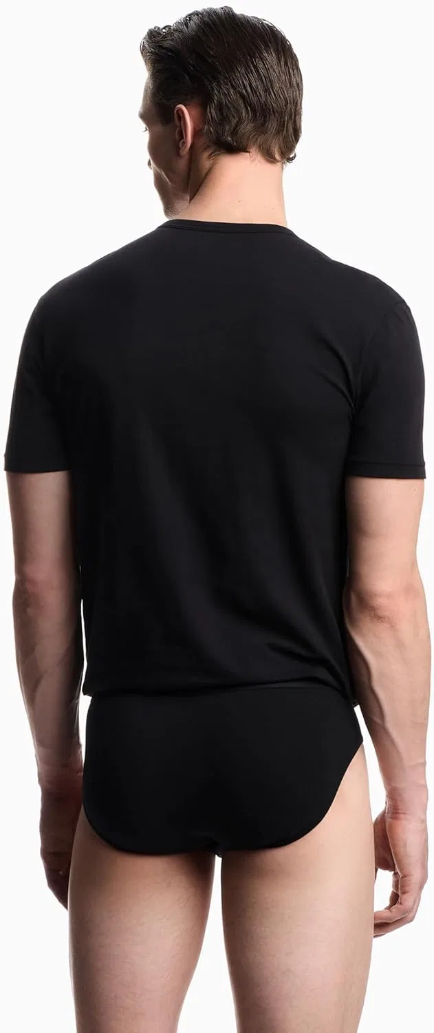 Мужская футболка с монограммой Emporio Armani, Black/Black — фото 4