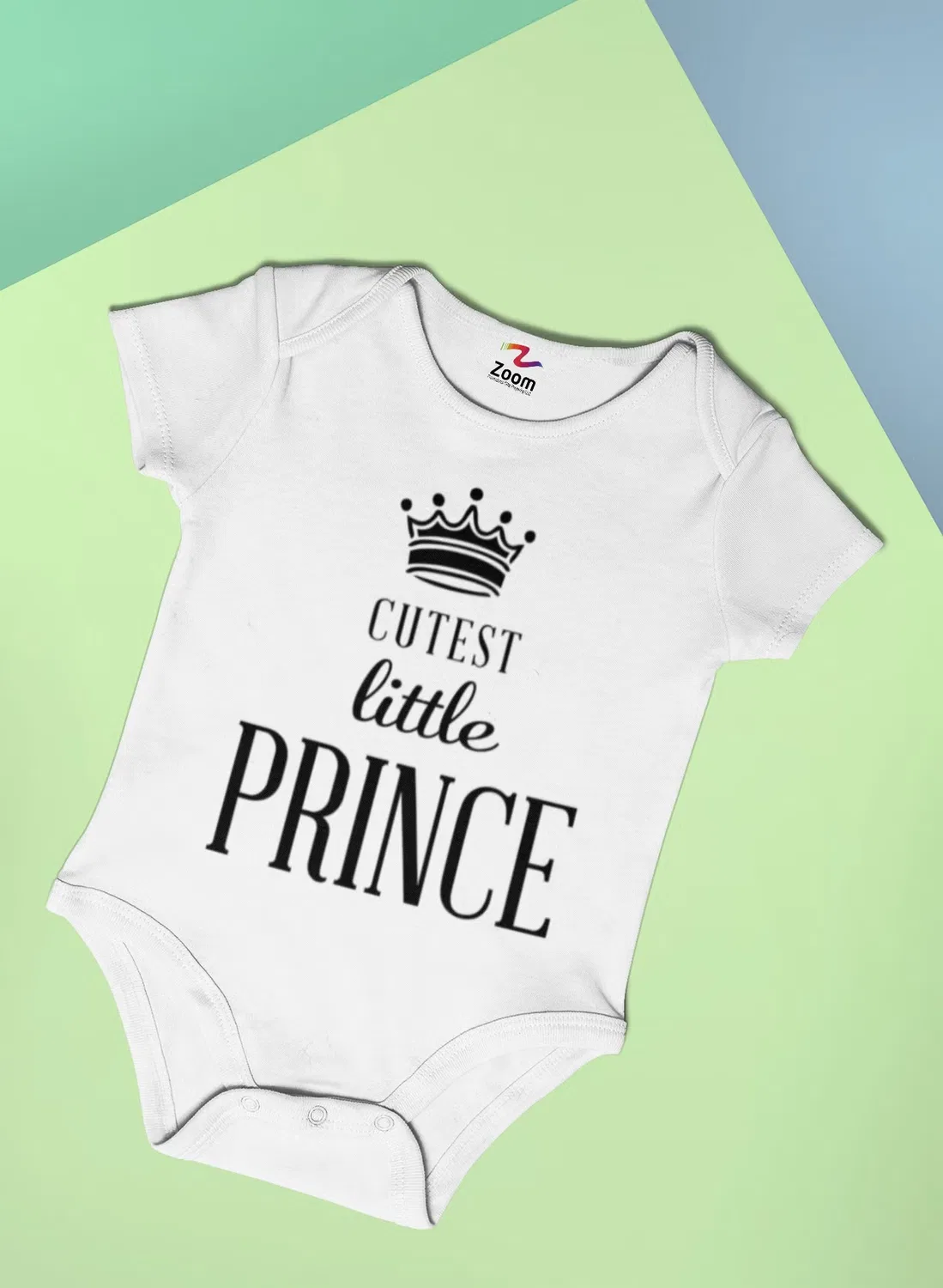 Комбинезон для новорожденных с коротким рукавом Cutest little prince Zoom, белый