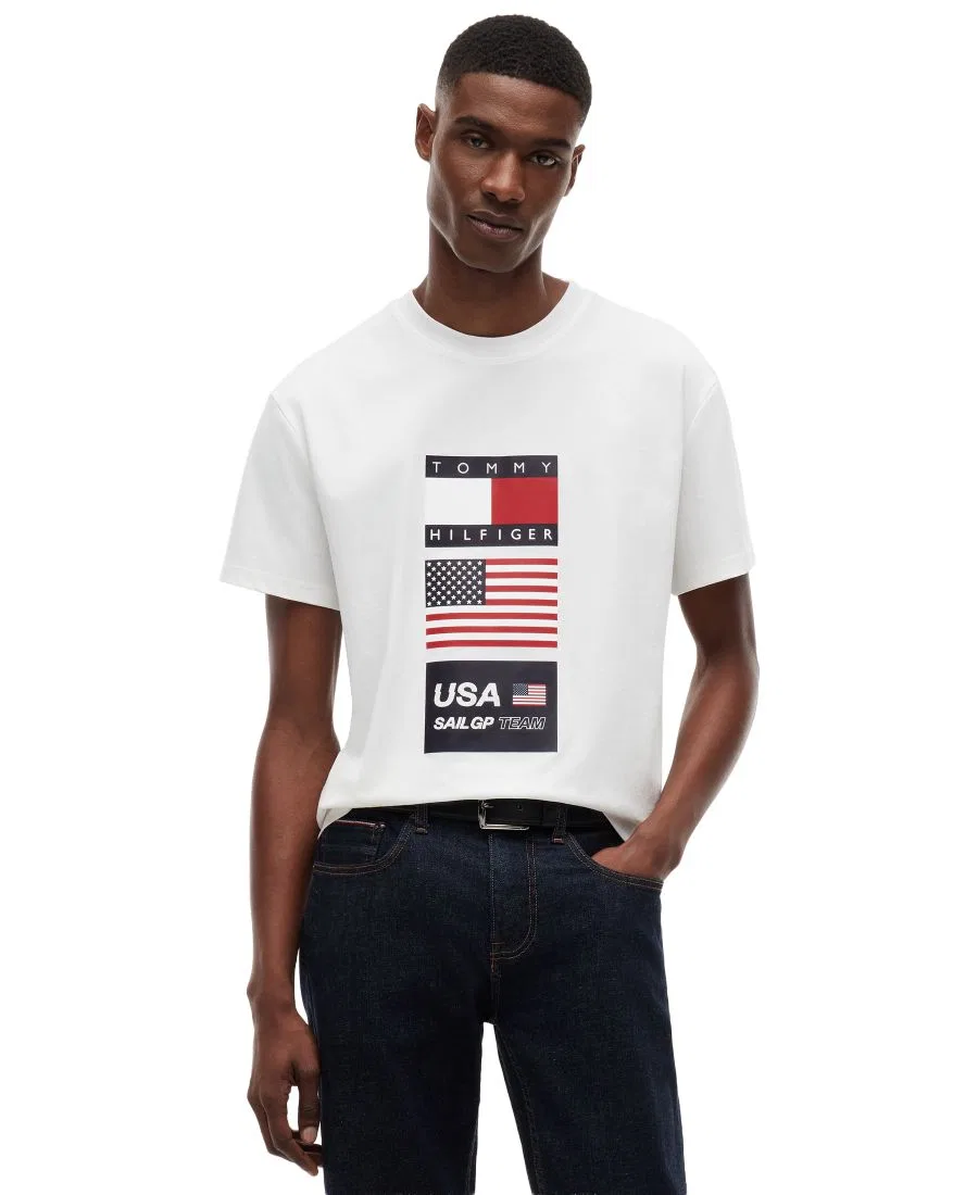 Футболка с принтом U.S. SailGP Flag Tommy Hilfiger, Ecru