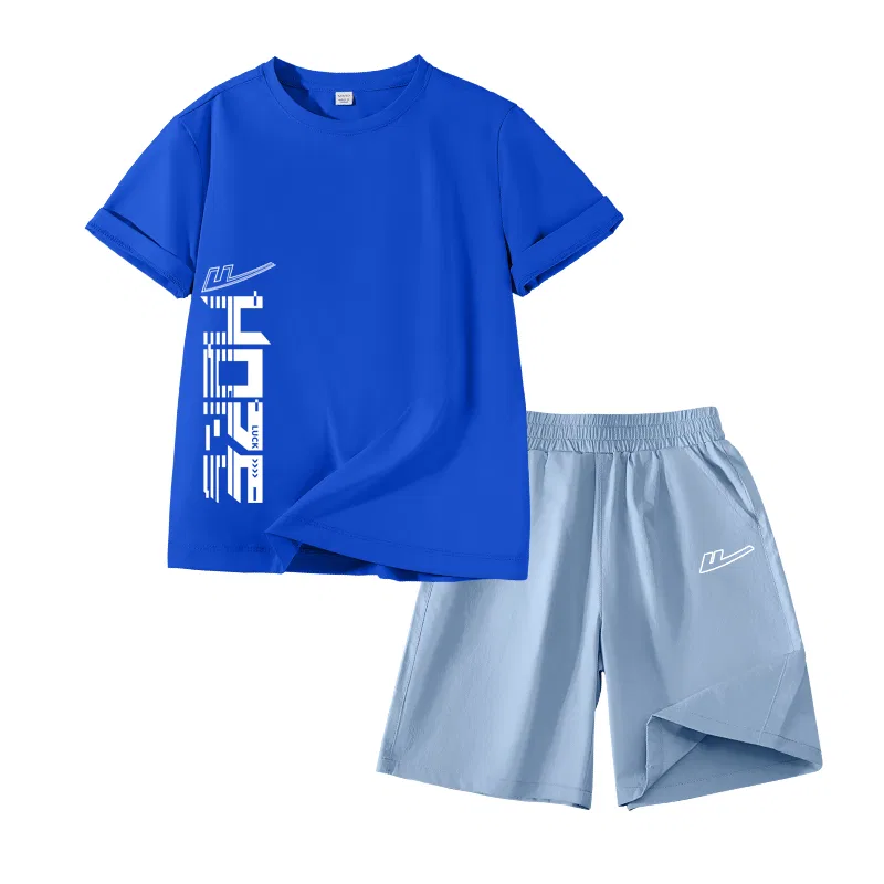 Детский спортивный комплект с принтом Royal Blue/H White English Line Left Middle-Gray Blue/H Cut-Out White Logo K WARRIOR