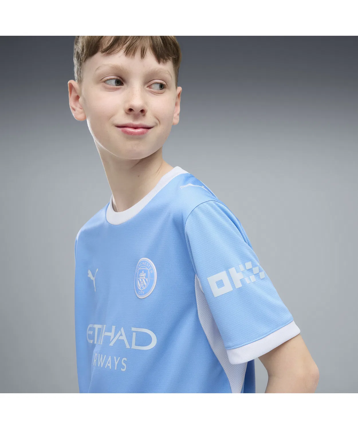 Детская футболка с принтом Manchester City FC Home Replica Jr PUMA, Blue — фото 2