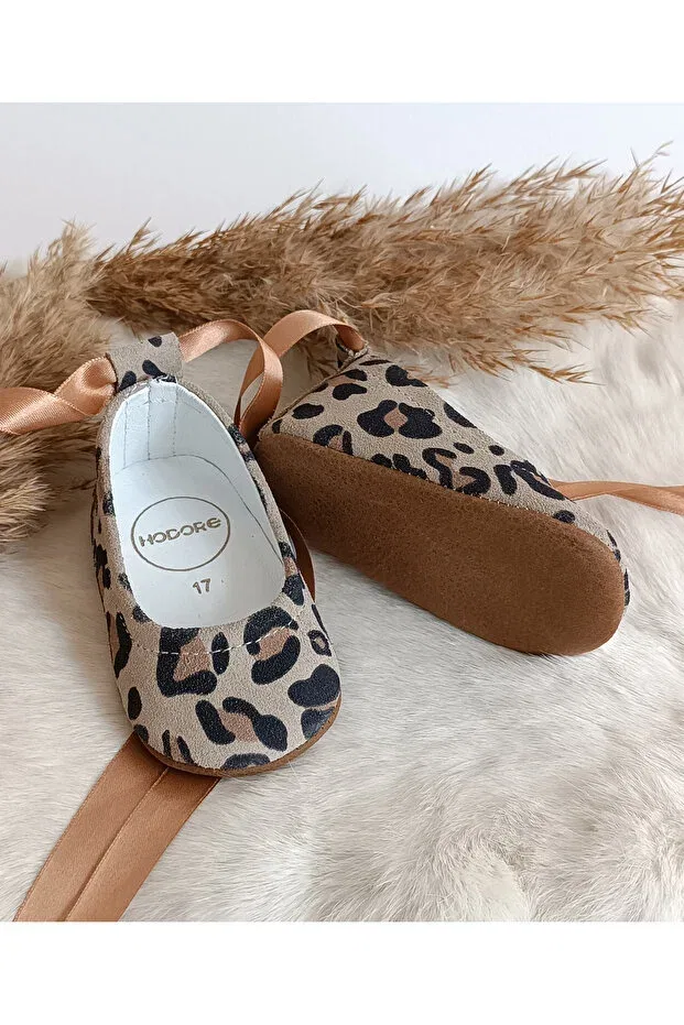 Детские мокасины-балетки из натуральной кожи с принтом Fiore Leopard Hodore, Leopard — фото 4