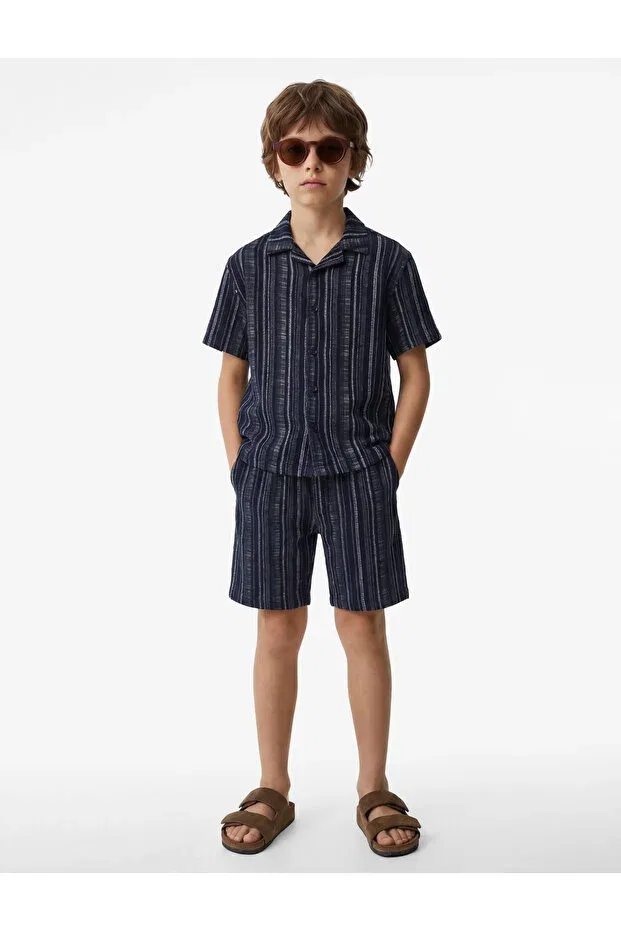 Детская футболка для мальчиков с коротким рукавом Koton, Navy Blue Striped