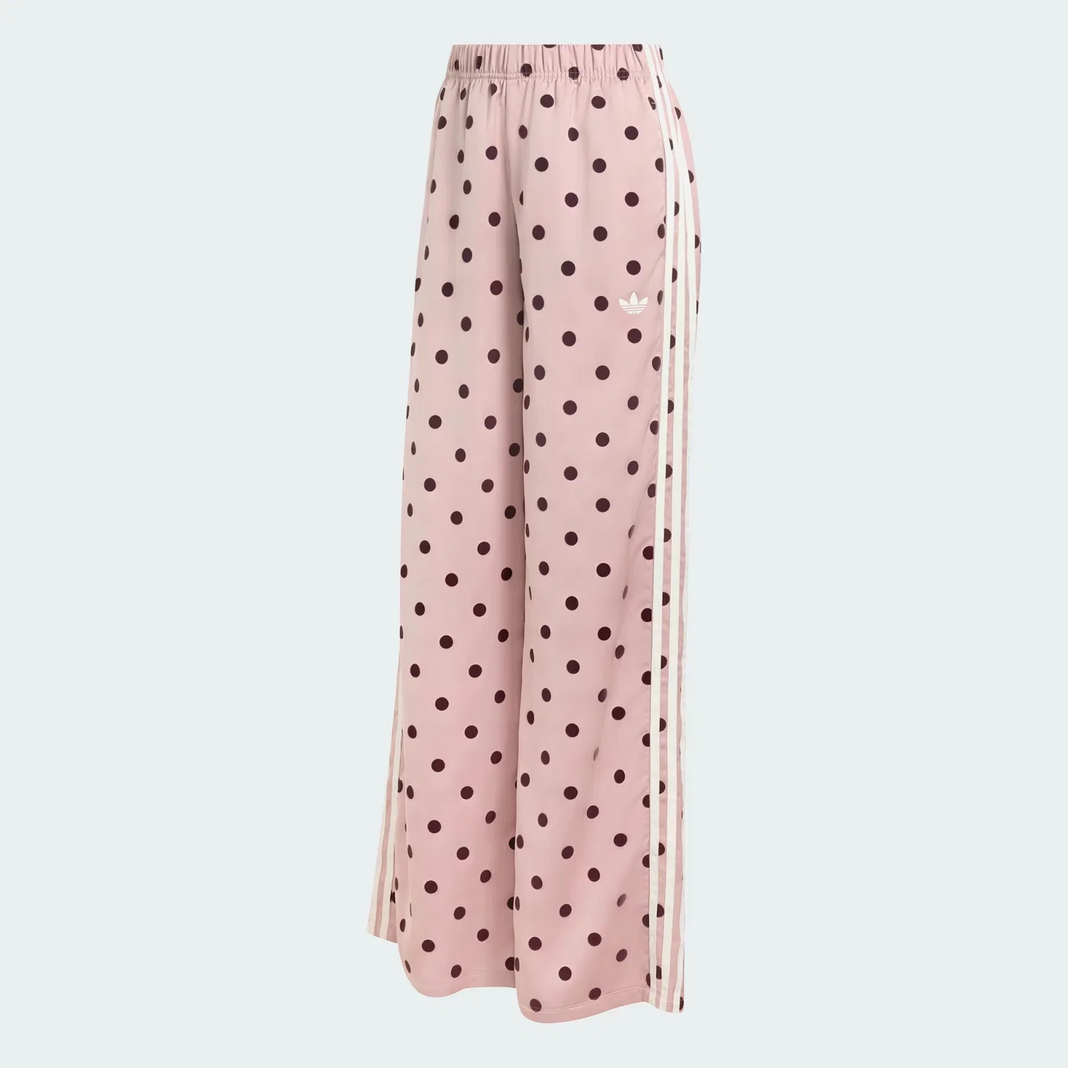 Женские брюки широкого кроя с принтом в горошек Satin Polka Dots Adidas Originals, Dual Lilac — фото 4