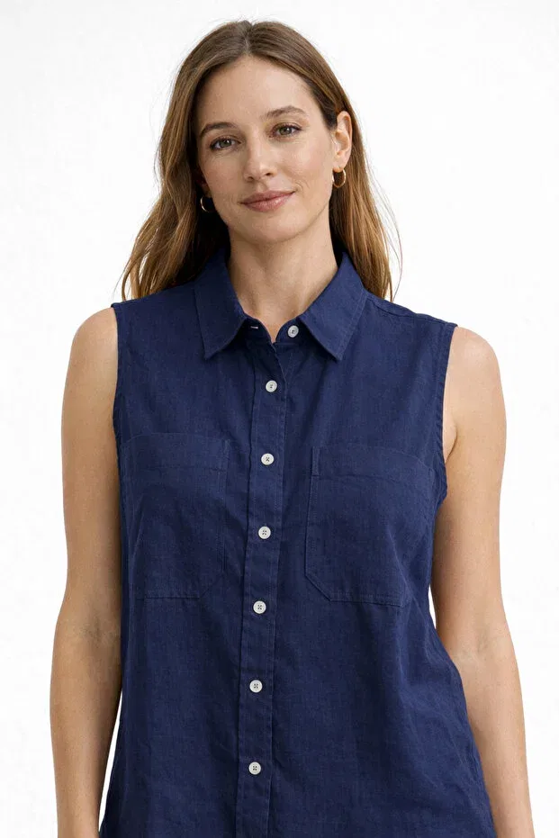 Женская рубашка без рукавов U.S. Polo Assn., Navy Blue — фото 2