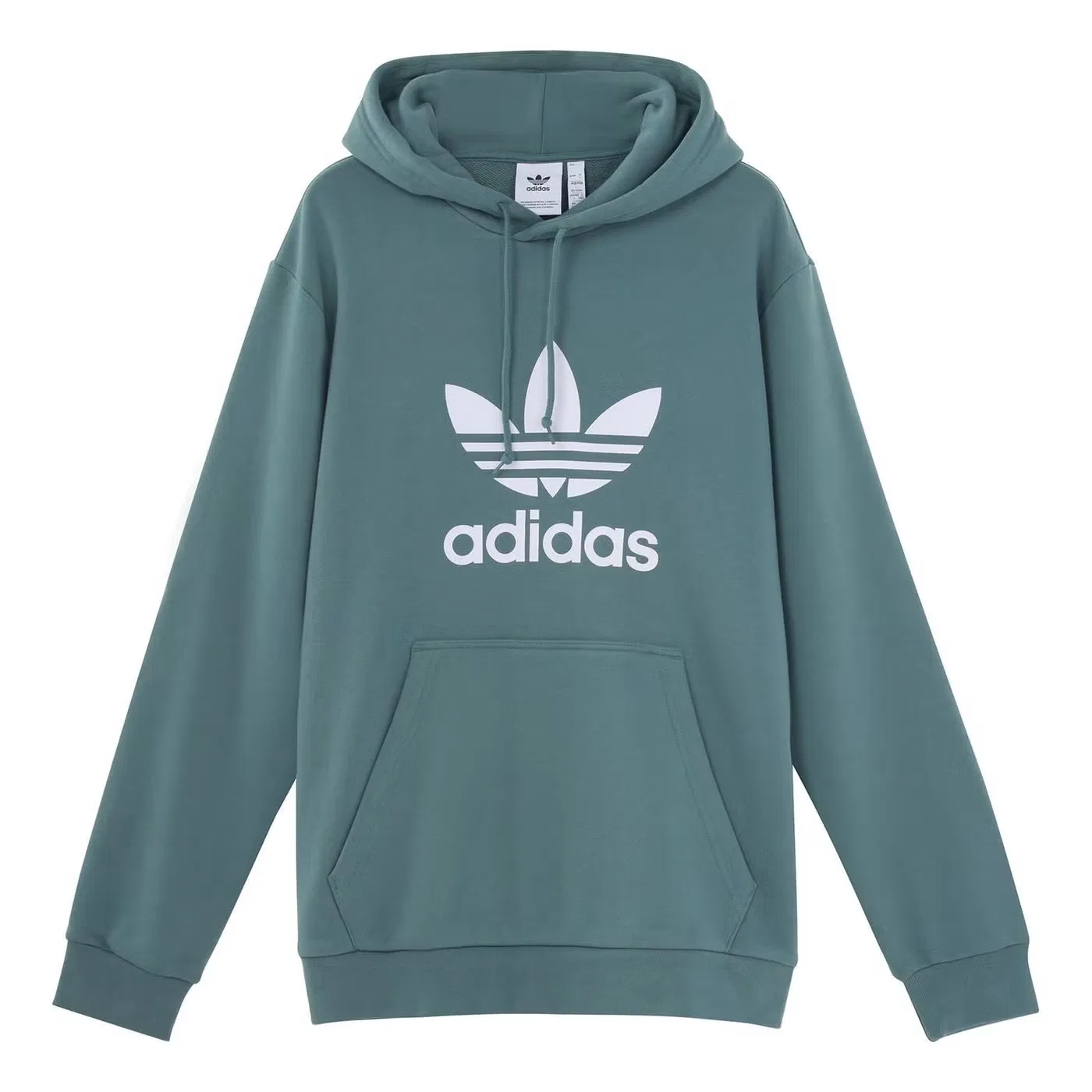 Худи с капюшоном с длинным рукавом Adidas, зеленый