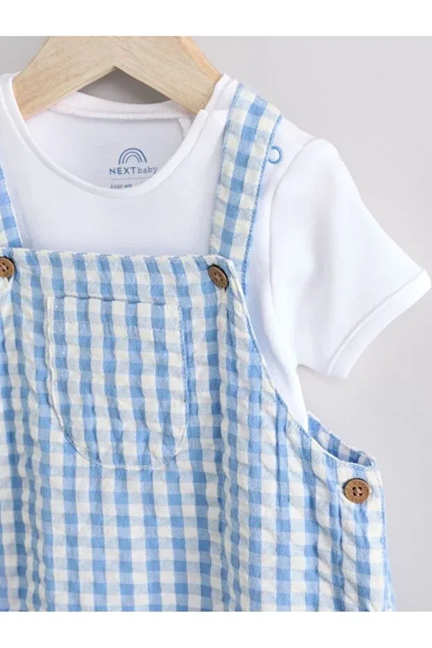 Детский комбинезон-боди хлопковый с полоской Next Baby, Blue — фото 3