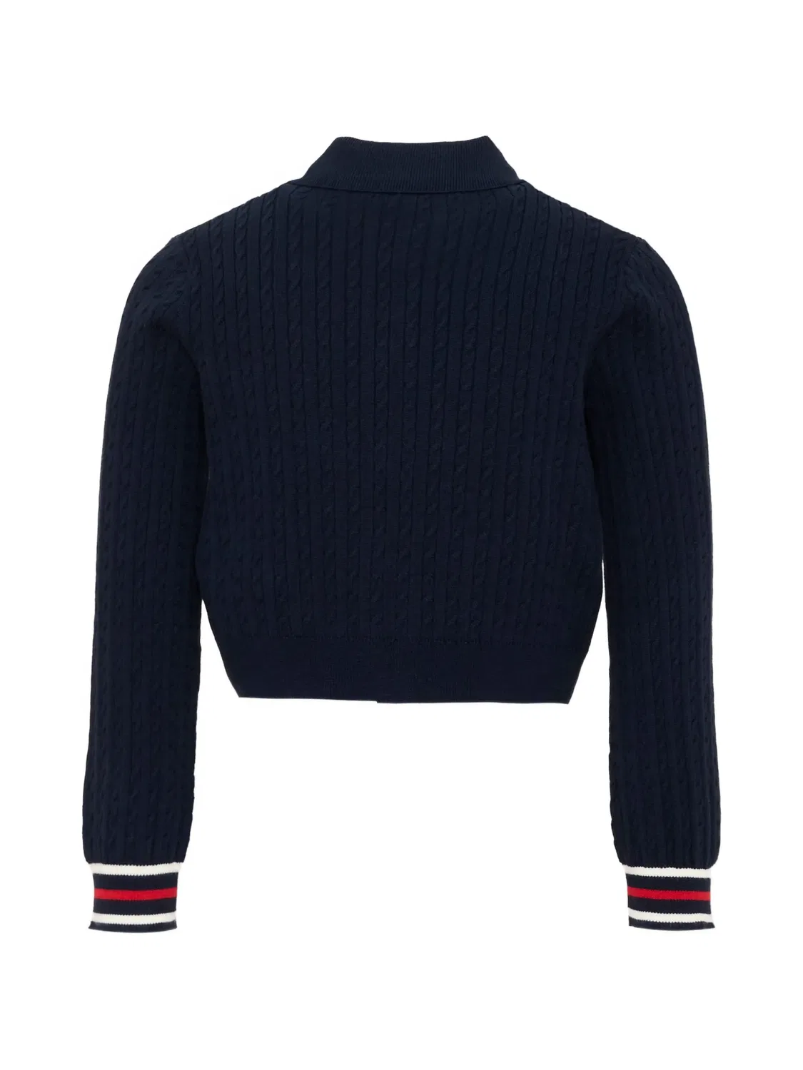 Кардиган фактурной вязки с воротником поло Tommy Hilfiger Junior, синий — фото 2
