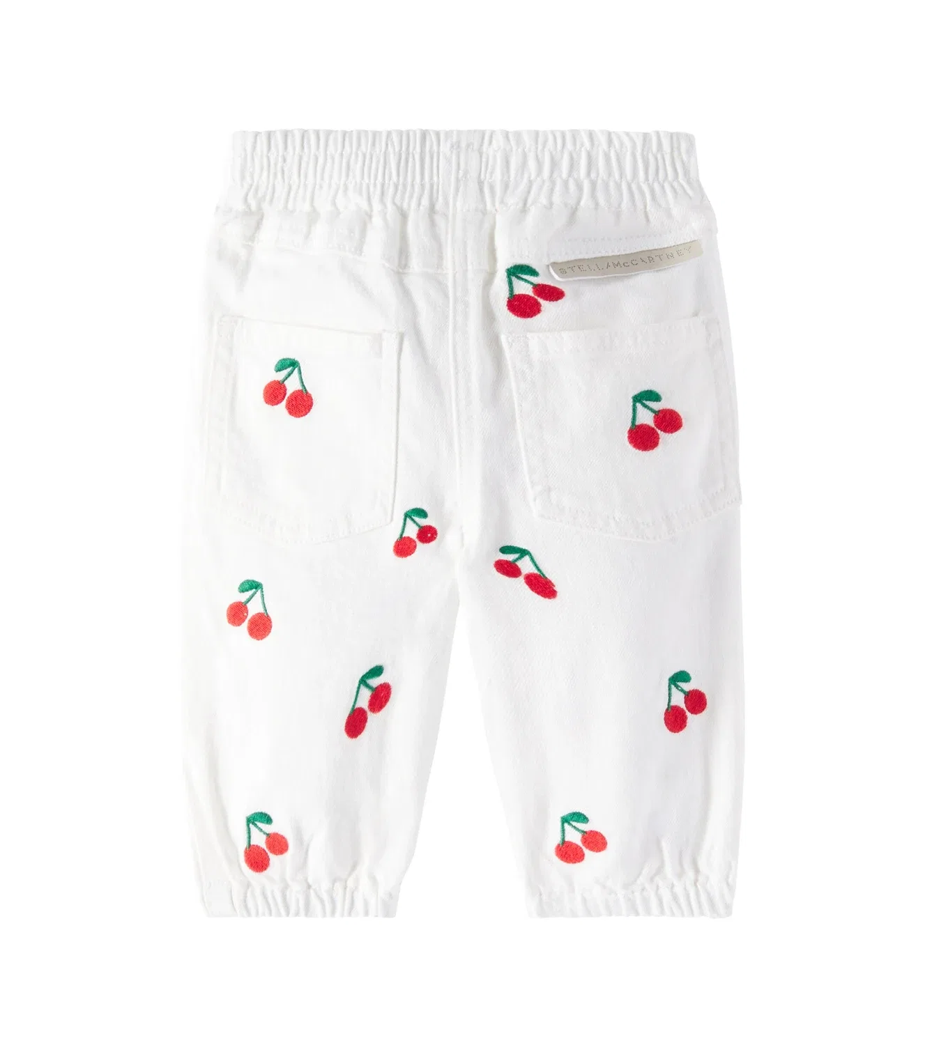 Брюки хлопковые с вышивкой Stella Mccartney Kids, белый — фото 2