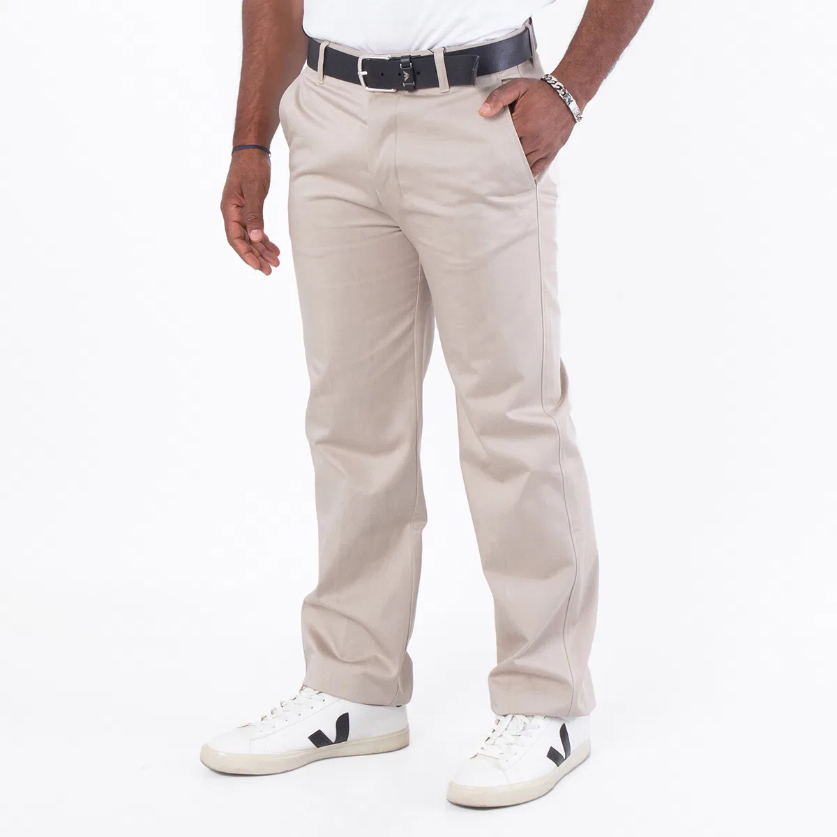 Брюки чино прямого кроя Ami Paris Straight Chino Trousers Ami Paris, Beige — фото 2