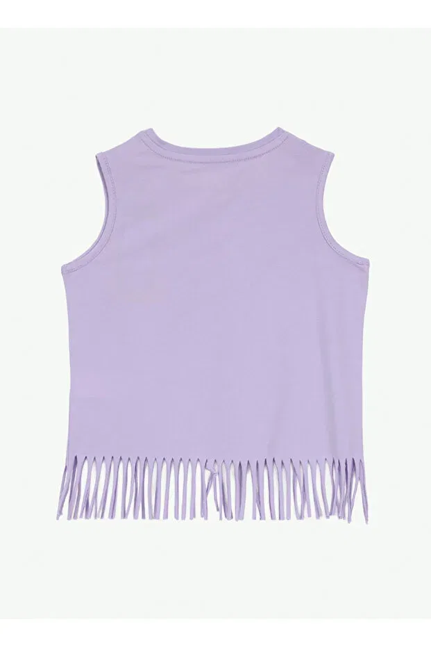 Детская майка для девочек с принтом Lila girls' printed undershirt j6sg-tst7615 Jeep, Lilac — фото 2