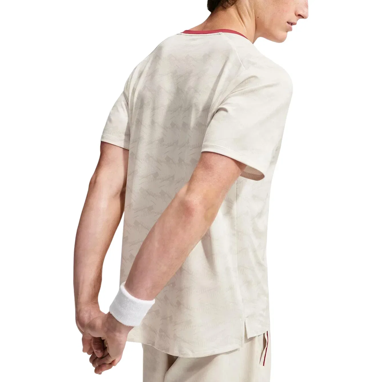Мужская футболка Nike Court Advantage Dri-FIT с принтом Light Bone Tough Red Black, белый — фото 4