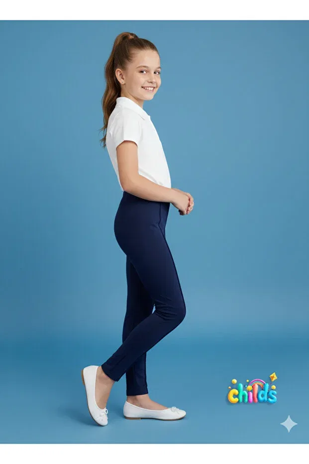 Детские леггинсы для девочек скинни Childs, Navy Blue — фото 4