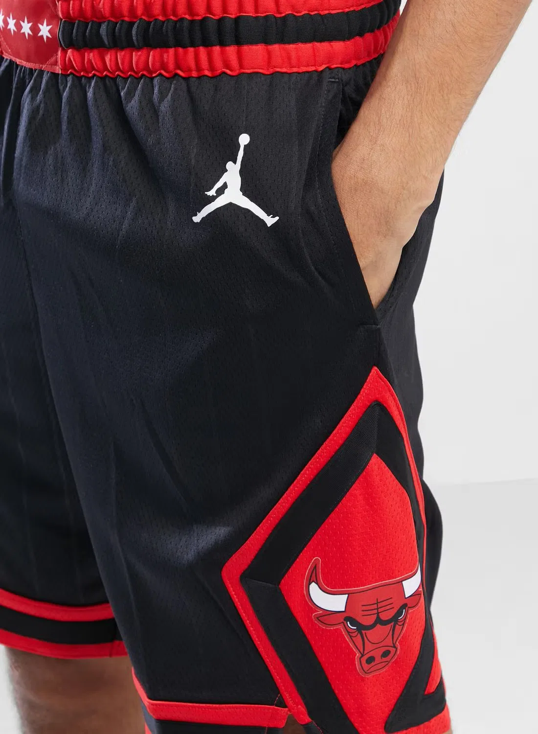 Шорты спортивные с принтом Chicago Bulls Swingman Statement Nike, черный — фото 4