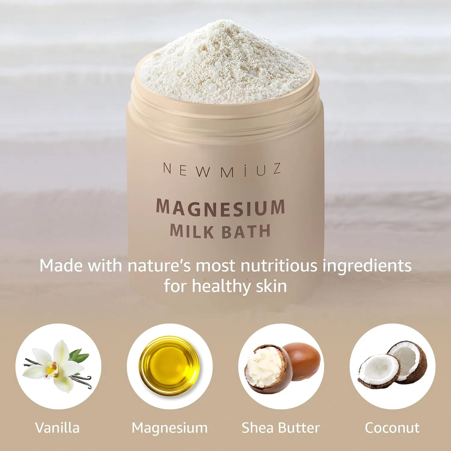Соли для ванны Magnesium Milk Bath Salts, New Miuz, 300 г, Ivory — фото 3
