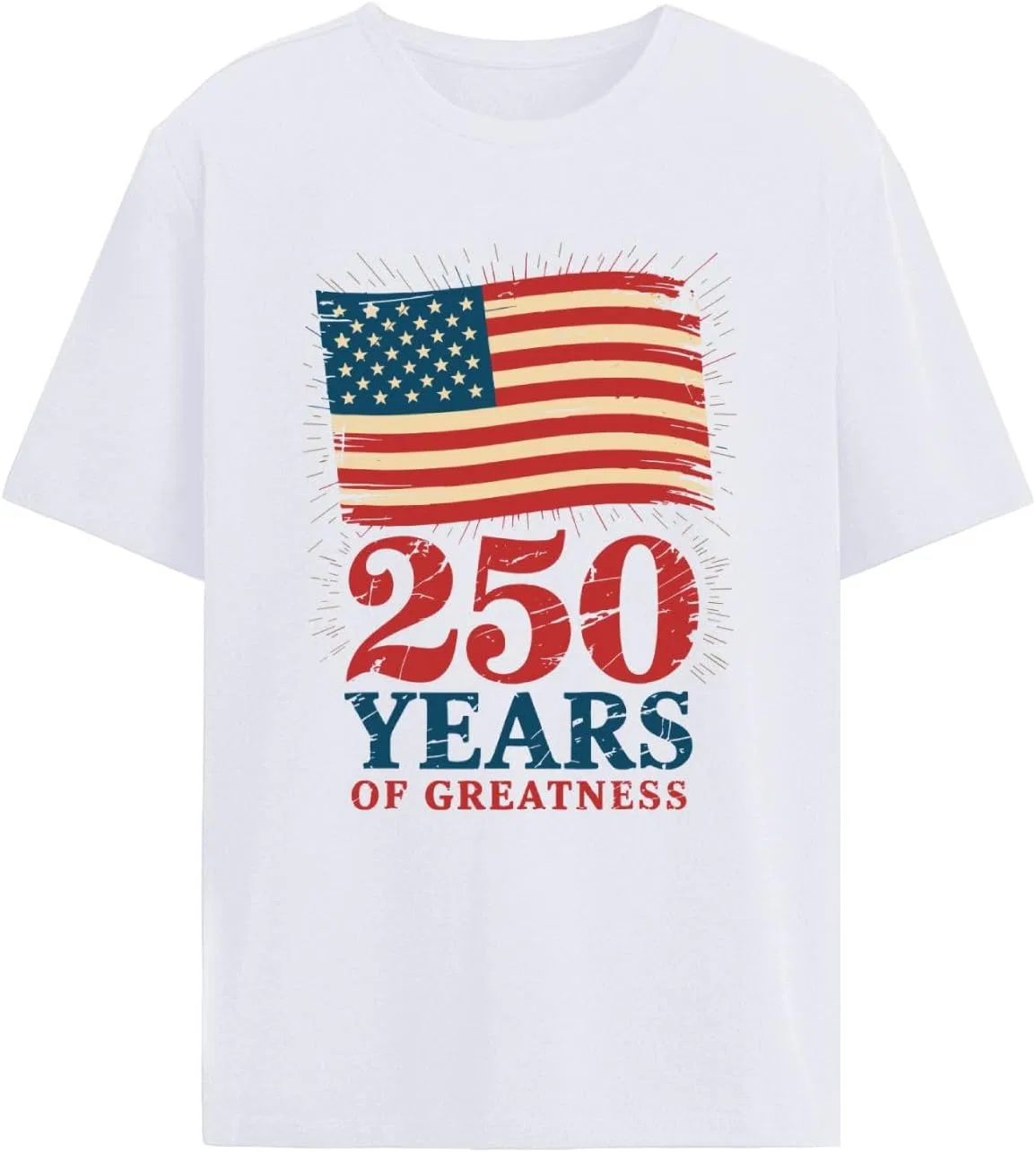 Мужская футболка с графическим принтом 250 Years of Greatness, White