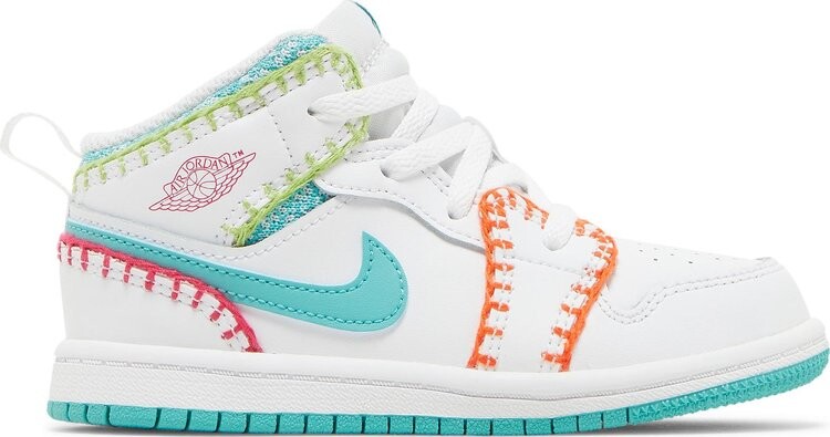

Кроссовки Air Jordan 1 Mid SE TD Multi Knit, белый