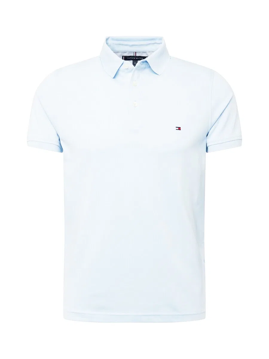Рубашка TOMMY HILFIGER '1985 Slim Fit' темно-сини пастельно-голубого цвета
