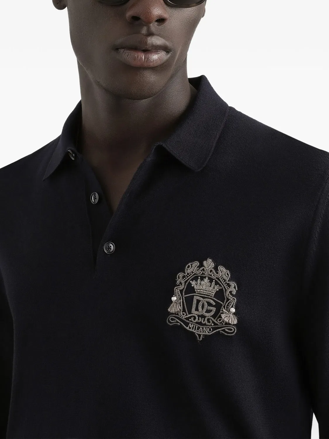 Рубашка поло с длинными рукавами Dolce & Gabbana, синий — фото 4