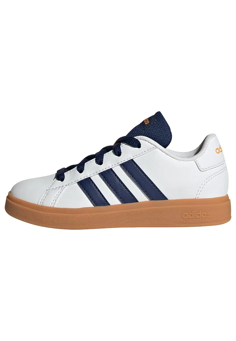 Детские кроссовки для мальчиков с полосками Grand Court Lifestyle Tennis Lace-up Adidas, Ftwr White Dark Blue Gum10