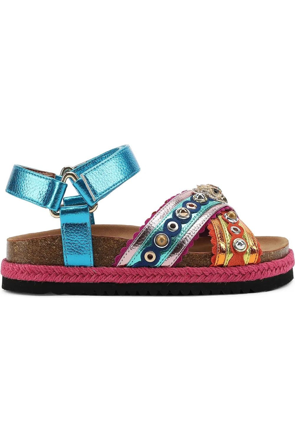 Сандалии детские с блестящими вставками Mini Kensington Kurt Geiger London, Pink Multi — фото 2
