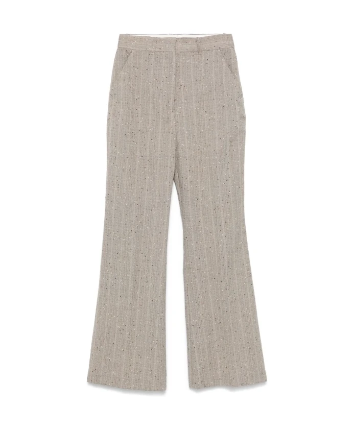 

Серые брюки-палаццо из шерстяной смеси Mark Kenly Domino Tan, бежевый