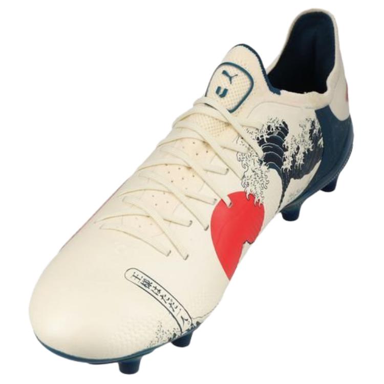 Кроссовки PUMA x Unisport King Ultimate FG 'Cream White Red', белый — фото 4