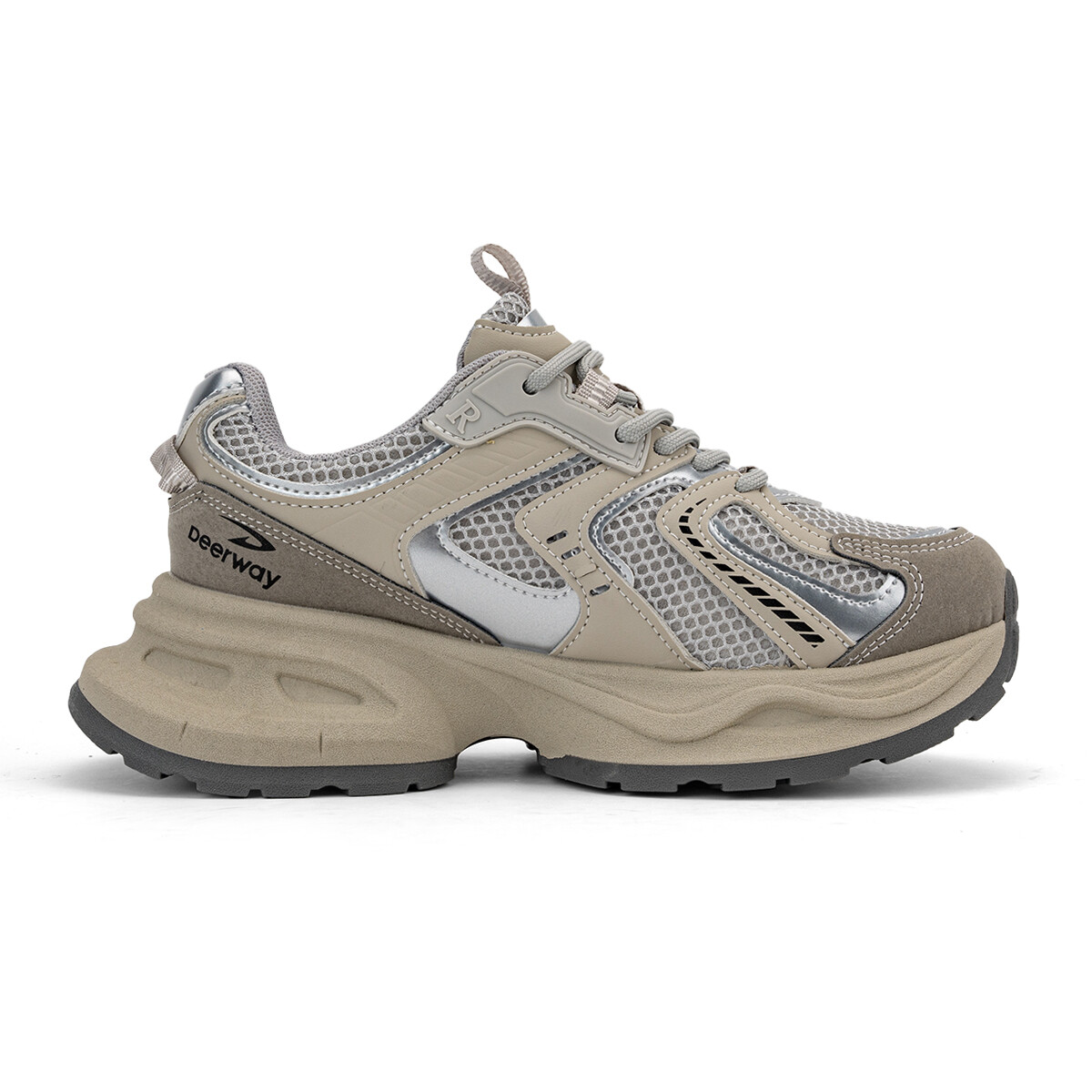 

Кроссовки DEERWAY Chunky Sneakers Women's Low-top Silver Gray, серый